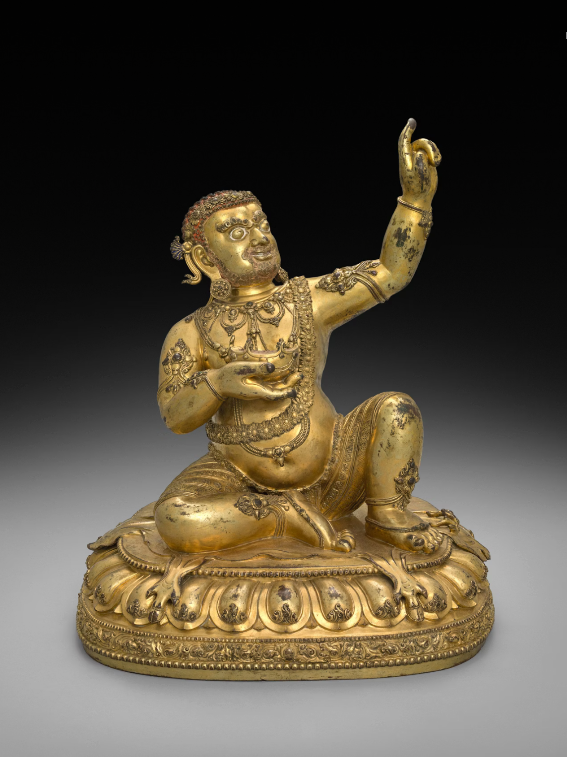 Virupa Statue — Full Gold Plated with Hand-Painted Face | Handmade in Nepal